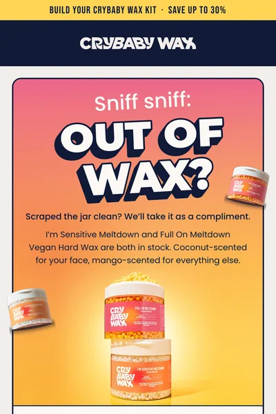 Ecommerce email design for Crybaby Wax