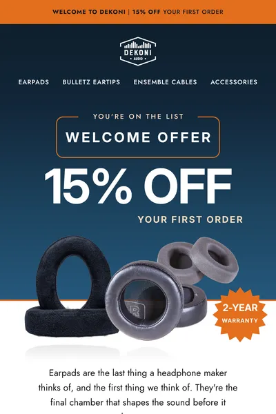 Ecommerce email design for Dekoni Audio