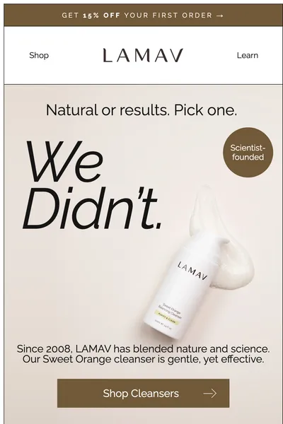 Ecommerce email design for LAMAV